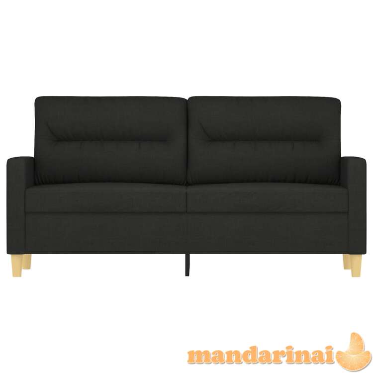 Dvivietė sofa, juodos spalvos, 140cm, audinys