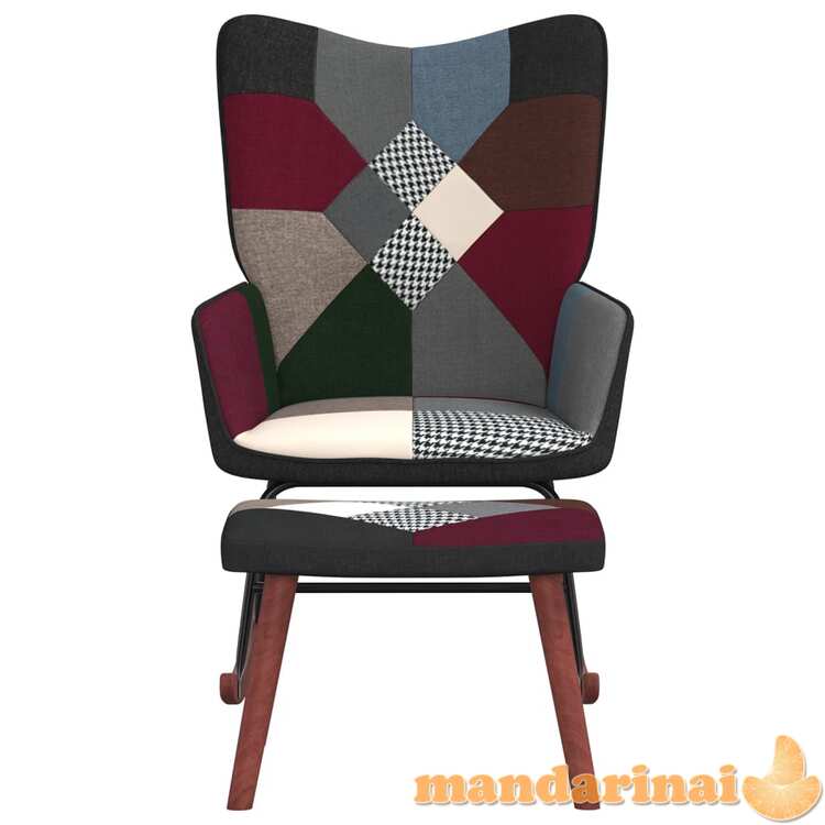 Supama kėdė su pakoja, audinys, skiautinio dizaino
