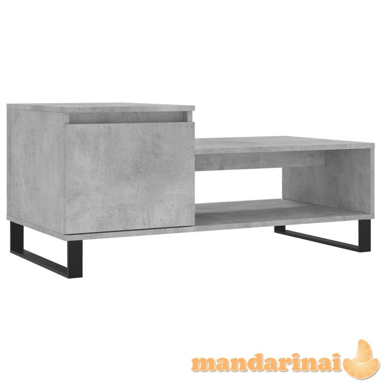 Kavos staliukas, betono pilkas, 100x50x45cm, apdirbta mediena