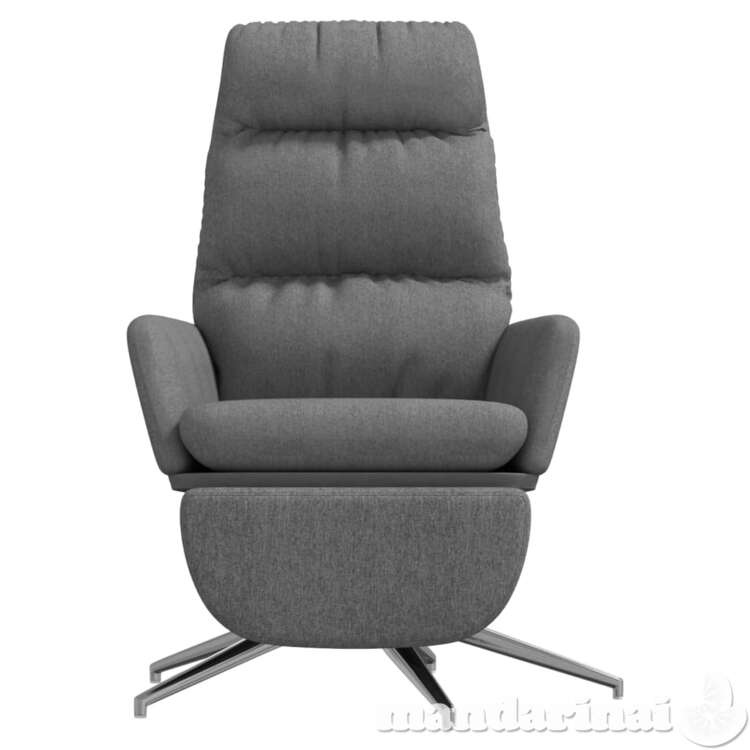 Poilsio kėdė su pakoja, šviesiai pilkos spalvos, audinys