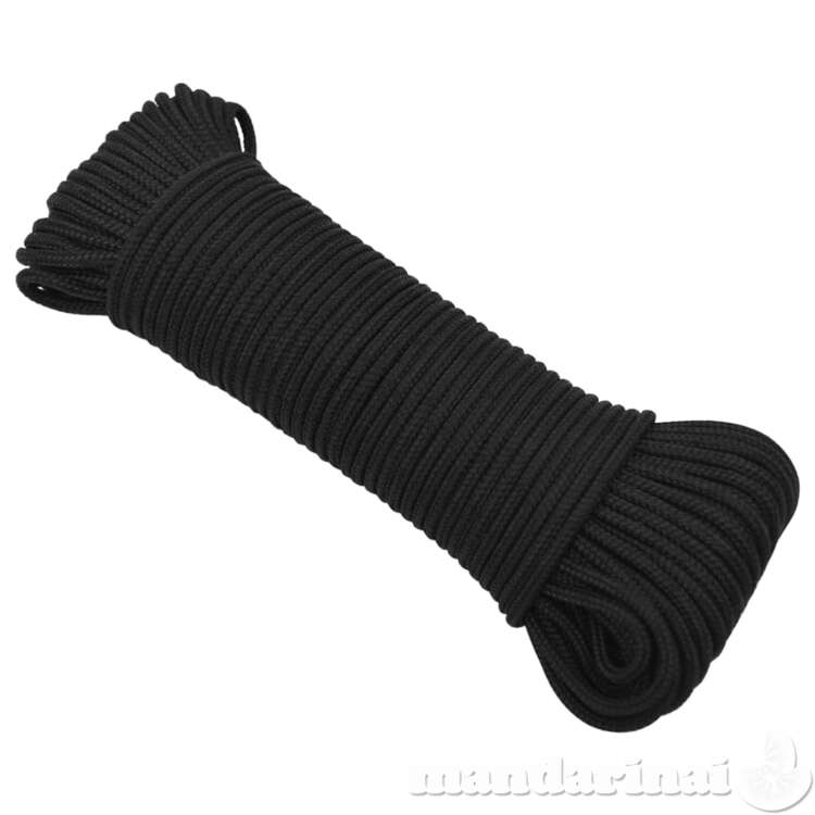 Valties virvė, visiškai juoda, 4mm, 25m, polipropilenas