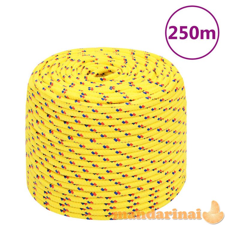Valties virvė, geltonos spalvos, 8mm, 250m, polipropilenas