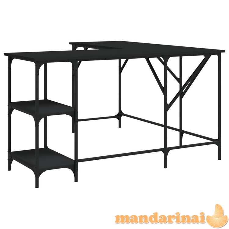 Rašomasis stalas, juodas, 139x139x75cm, apdirbta mediena
