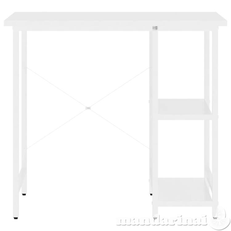 Kompiuterio stalas, baltos spalvos, 80x40x72cm, mdf ir metalas