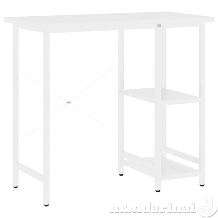 Kompiuterio stalas, baltos spalvos, 80x40x72cm, mdf ir metalas