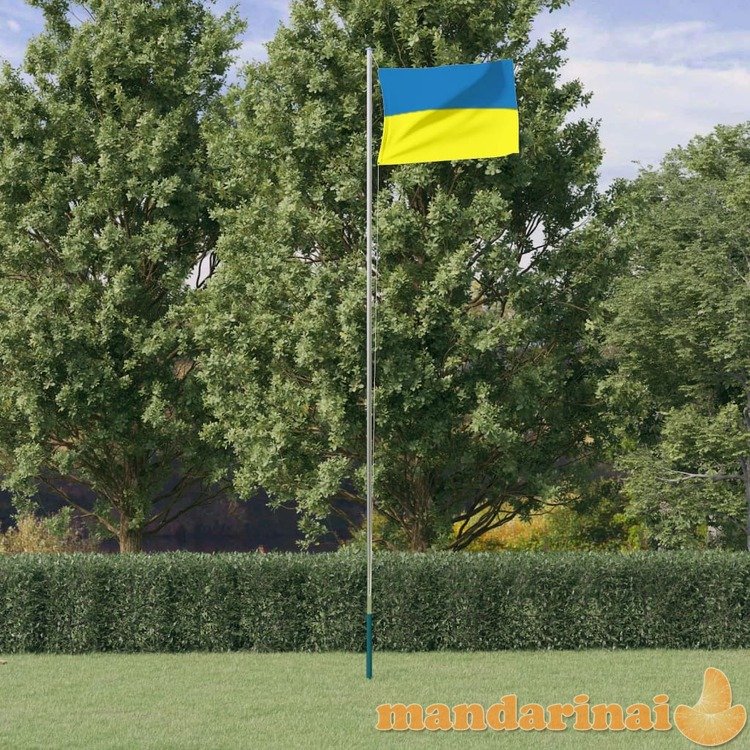 Ukrainos vėliava su stiebu, aliuminis, 6,23m