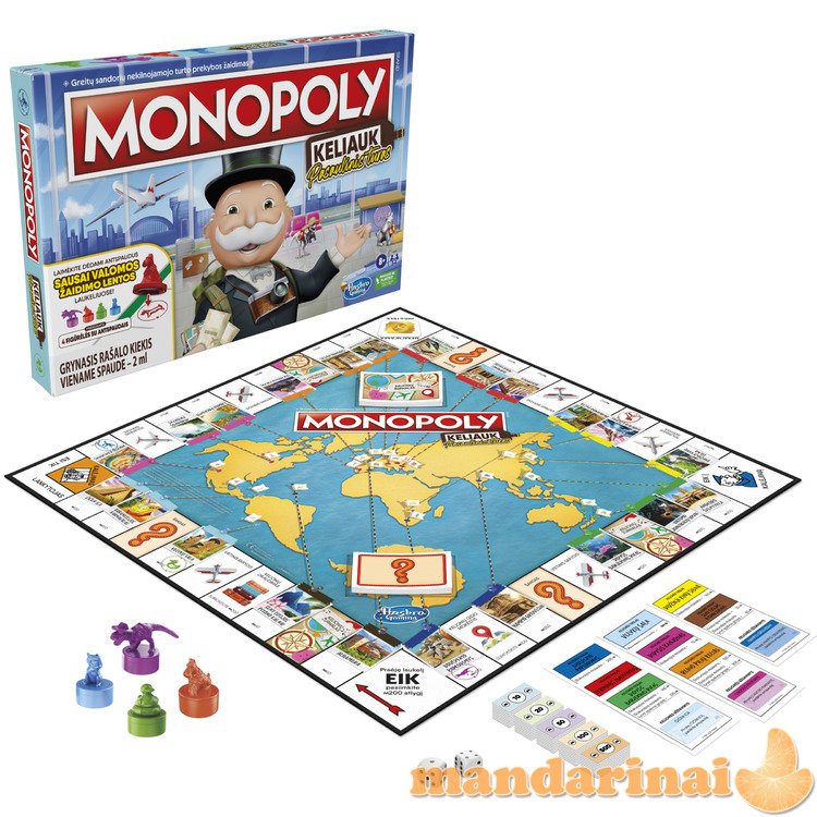 MONOPOLY Žaidimas „Monopolis: keliauk. Pasaulinis turas“, (lietuvių kalba)