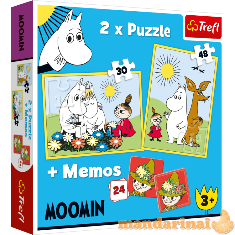 TREFL MOOMIN 30+ 48+ 24 memo kortelės, dėlionė-žaidimas „Moomin“