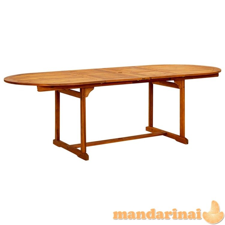 Sodo valgomojo stalas, (160–240)x100x75cm, akacijos masyvas