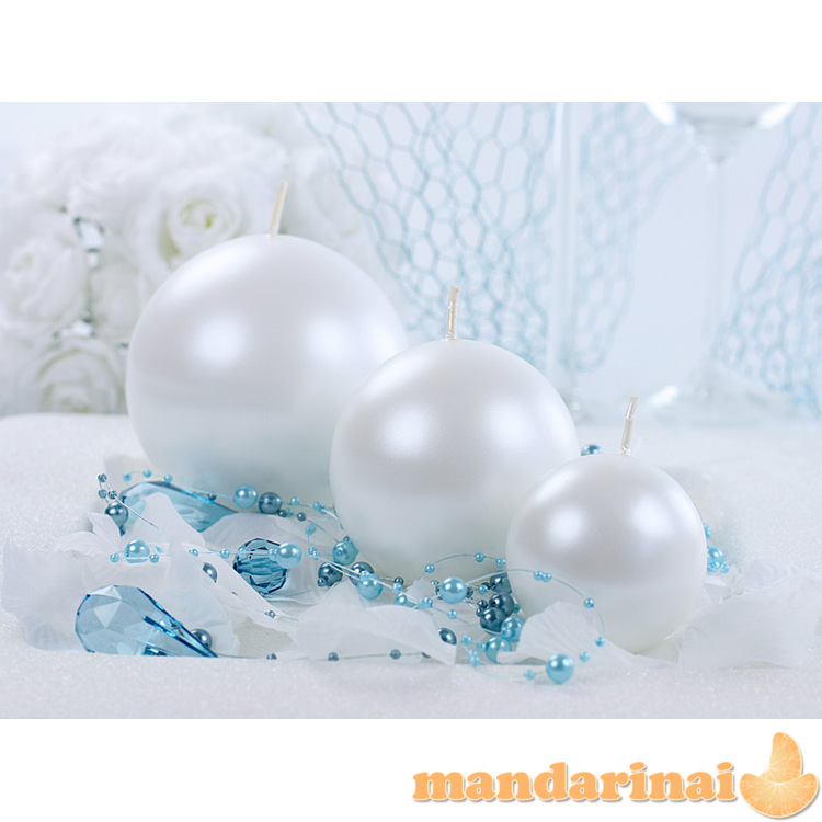 Candle Sphere, metallic, pearl, 8cm (1 pkt / 6 pc.) 2