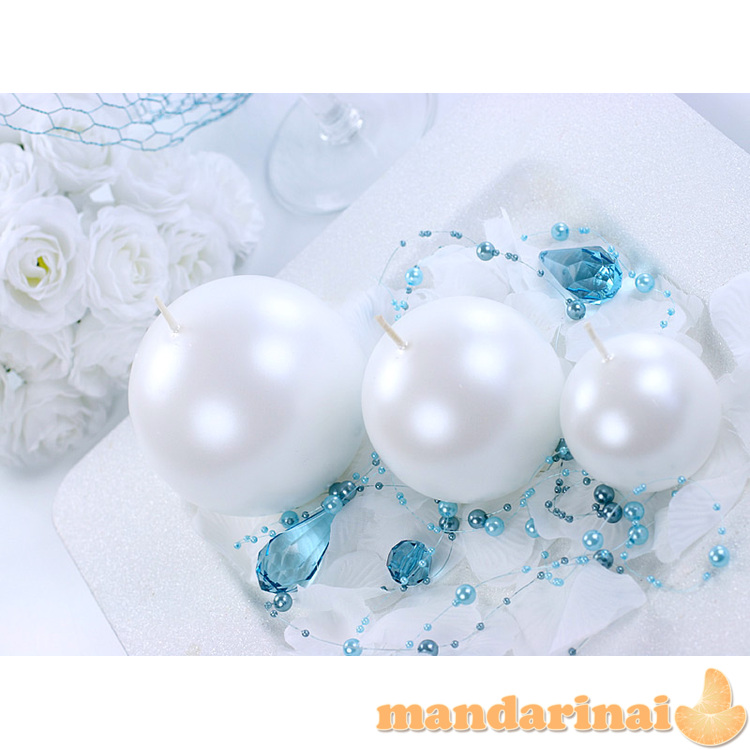 Candle Sphere, metallic, pearl, 8cm (1 pkt / 6 pc.) 3