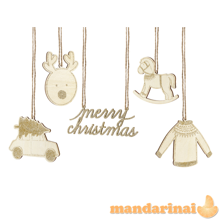 Hanging decorations Christmas, mix (1 pkt / 10 pc.)