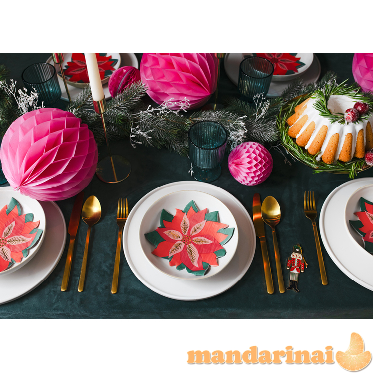 Napkins Red star of Bethlehem, mix, 14.5x15.5cm (1 pkt / 20 pc.) 6