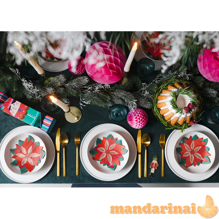 Napkins Red star of Bethlehem, mix, 14.5x15.5cm (1 pkt / 20 pc.) 5