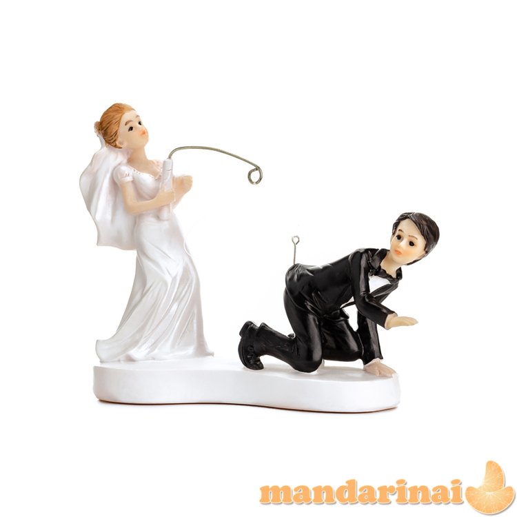 Figurine Newly-weds with a fishing rod, 13cm