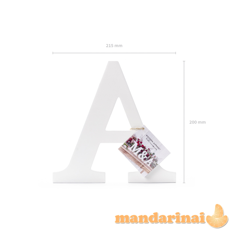 Wooden letter A, white, 21.5x20cm 1