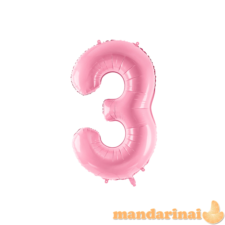 Foil Balloon Number   3  , 86cm, pink