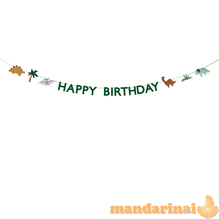 Banner Happy Birthday Dino, 3 m, mix