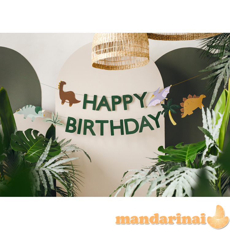 Banner Happy Birthday Dino, 3 m, mix 1