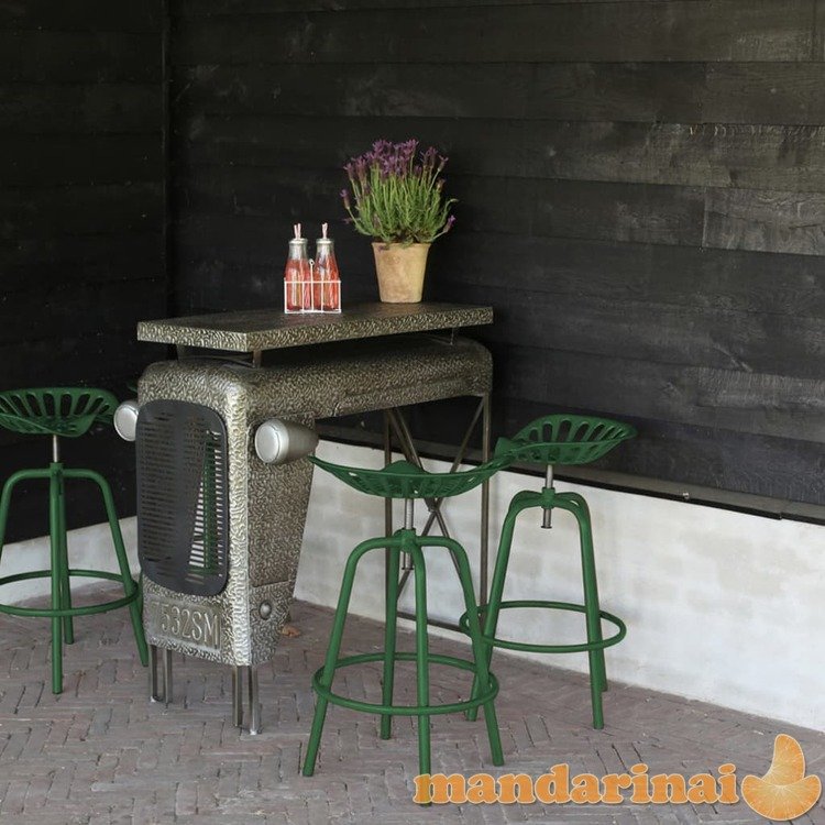 Esschert design baro kėdė, žalios spalvos, traktoriaus sėdynės dizaino