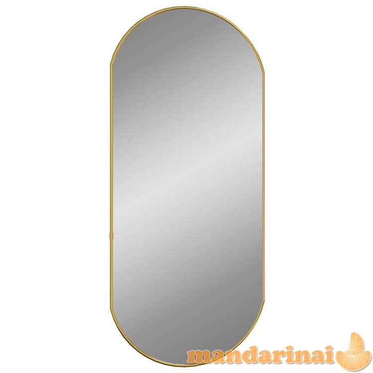 Sieninis veidrodis, auksinės spalvos, 80x35cm, ovalo formos