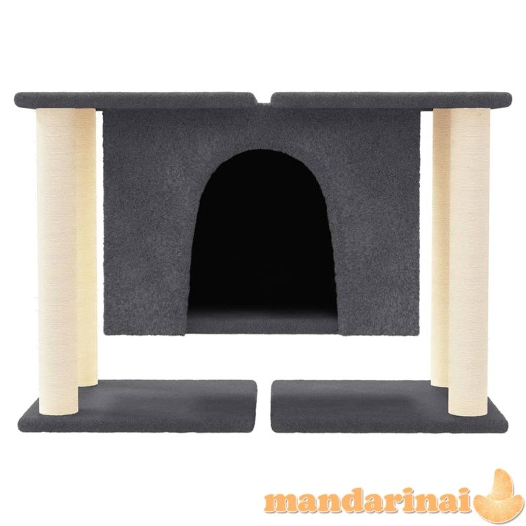 Draskyklė katėms su stovais iš sizalio, tamsiai pilka, 50cm