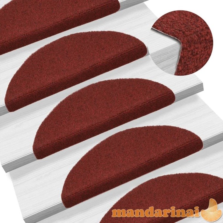 Lipnūs laiptų kilimėliai, 10vnt., raudonos spalvos, 56x17x3cm