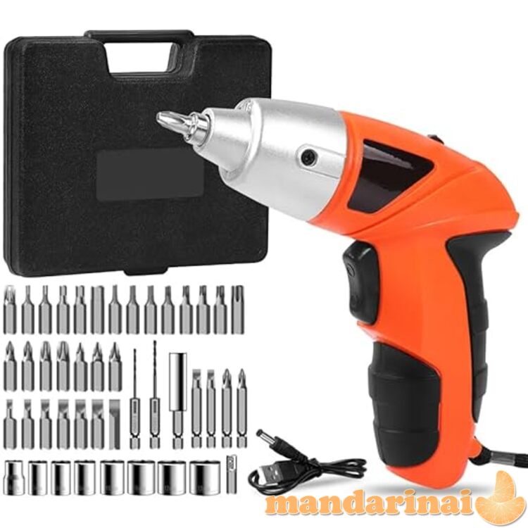 Akumuliatorinis suktuvas- gręžtuvas su priedais