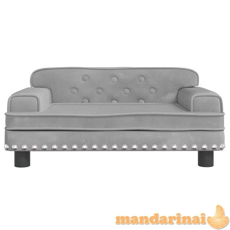 Vaikiška sofa, šviesiai pilkos spalvos, 70x45x30cm, aksomas