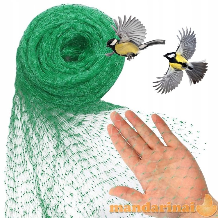 Apsauginis tinklas nuo paukščių nano, žalios spalvos, 6x4m