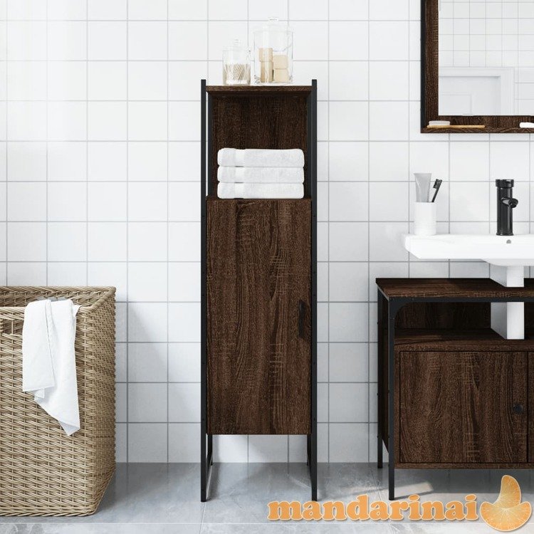 Vonios kambario spintelė, ruda ąžuolo, 33x33x120,5cm, mediena