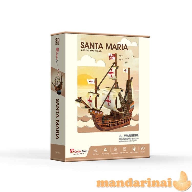 CUBICFUN 3D dėlionė „Laivas Santa Maria“