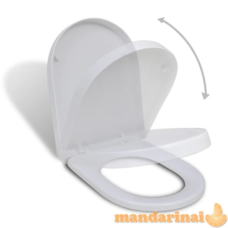 Klozeto sėdynė su soft close mechanizmu, balta, ovalo formos