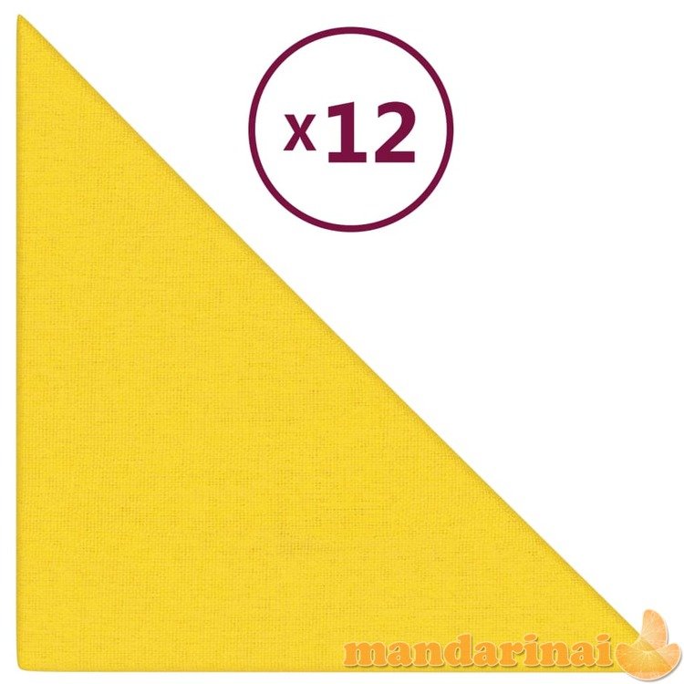 Sienų plokštės, 12vnt., šviesiai geltonos, 30x30 cm 0,54m²