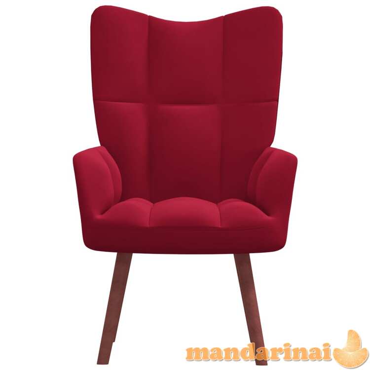 Poilsio kėdė, raudonojo vyno spalvos, aksomas