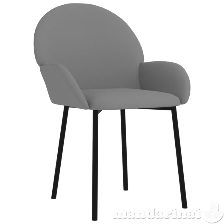 Valgomojo kėdės, 2vnt., pilkos spalvos, dirbtinė oda