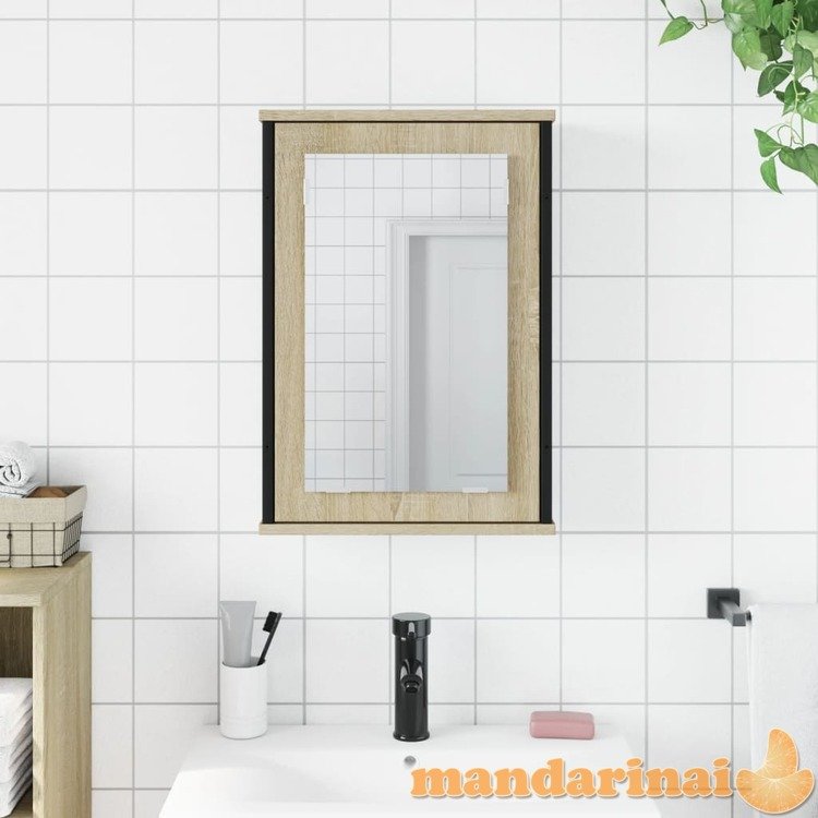 Veidrodinė vonios spintelė, ąžuolo, 42x12x60cm, mediena