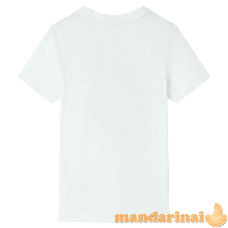Vaikiški marškinėliai trumpomis rankovėmis, ekru spalvos, 116 dydžio