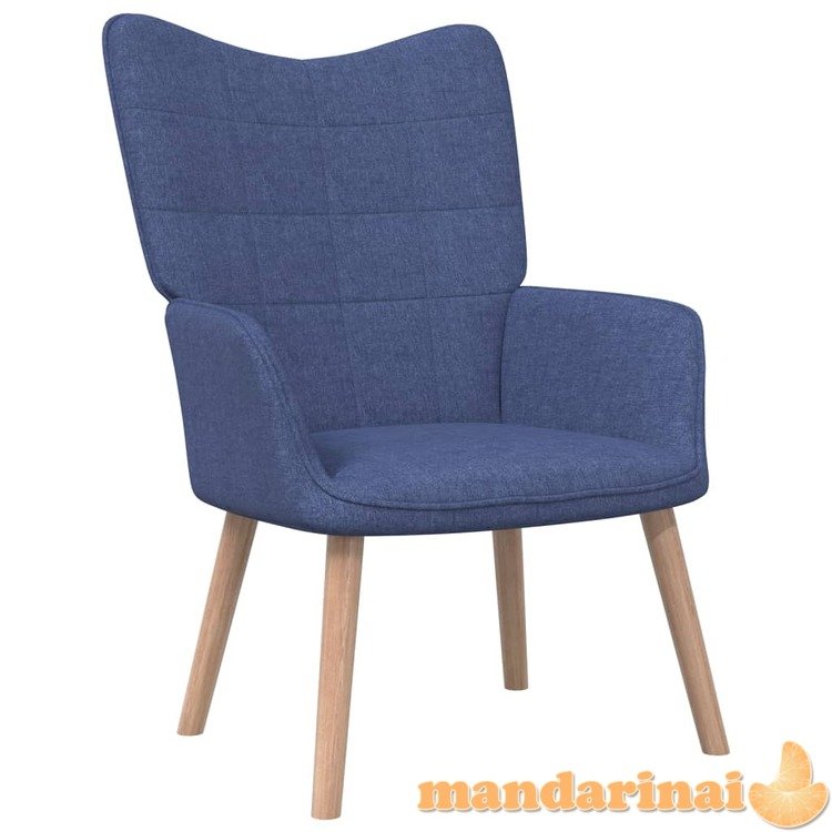 Poilsio kėdė su pakoja, mėlynos spalvos, audinys