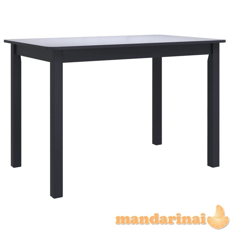 Valgomojo stalas, juodas, 114x71x75cm, kaučiuk. med. masyvas