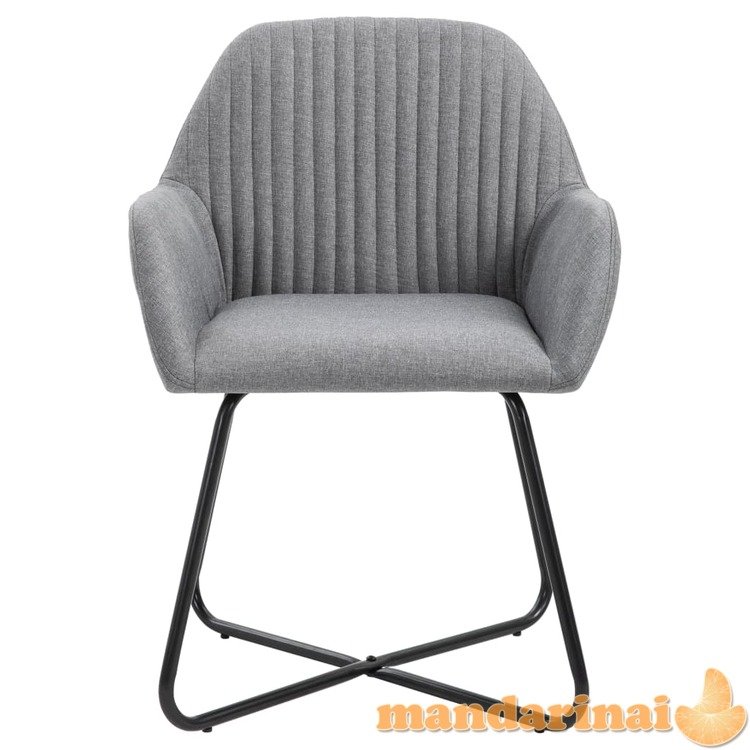 Valgomojo kėdės, 6 vnt., švies. pilkos sp., audinys (3x249807)