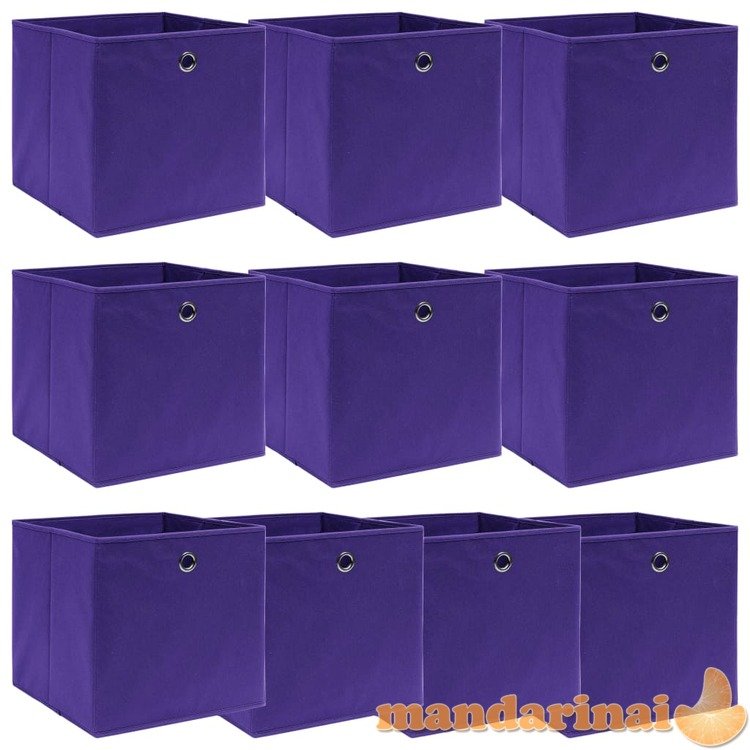 Daiktadėžės, 10vnt., violetinės spalvos, 32x32x32cm, audinys