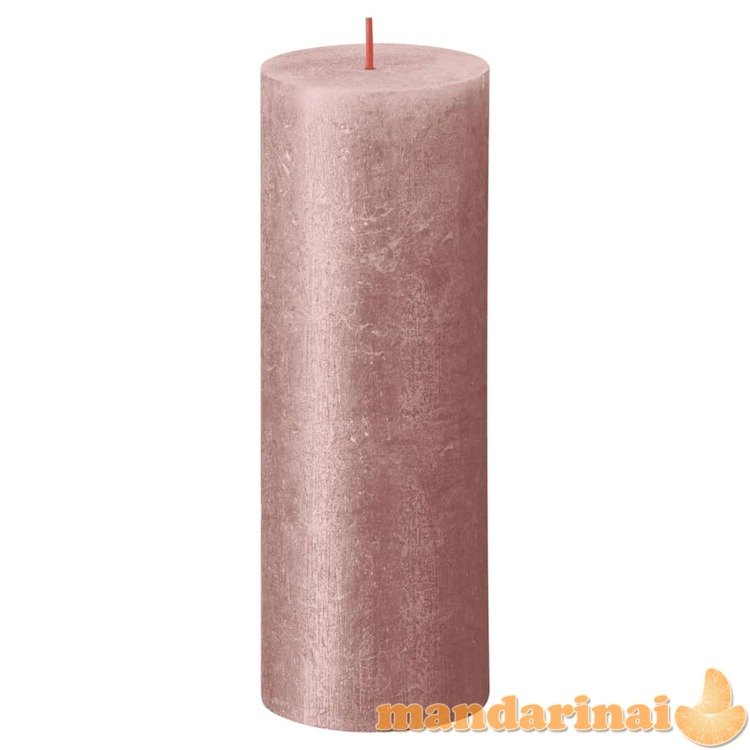 Bolsius Žvakės shimmer, 4vnt., rožinės, 190x68mm, cilindro formos