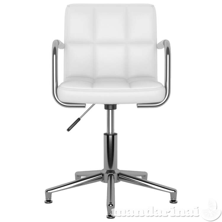 Pasukamos valgomojo kėdės, 4vnt., baltos spalvos, dirbtinė oda