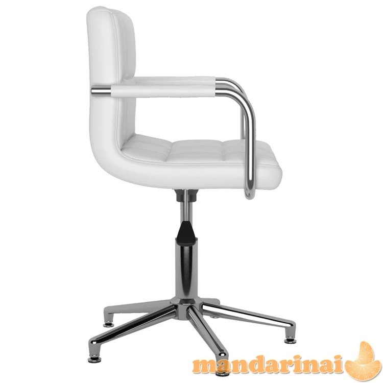 Pasukama valgomojo kėdė, baltos spalvos, dirbtinė oda (334749)