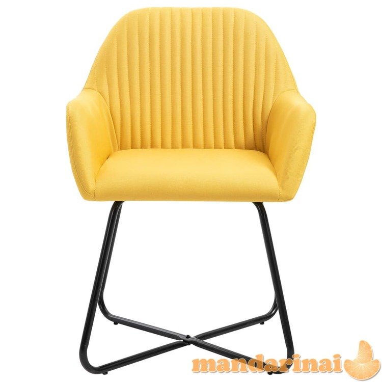Valgomojo kėdės, 6 vnt., geltonos, audinys (3x249814)