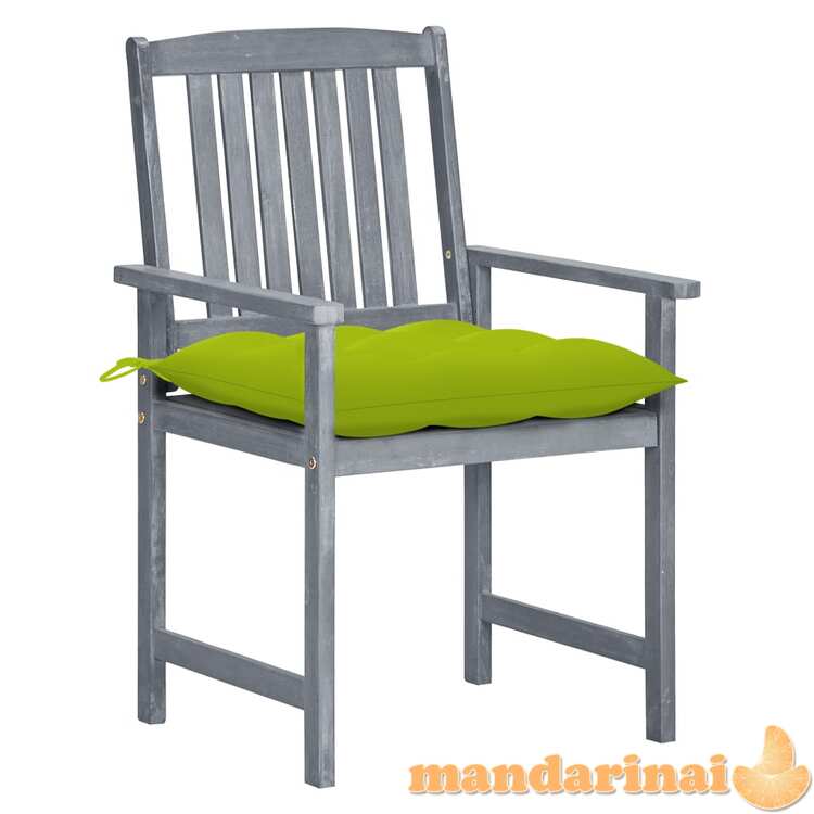 Sodo kėdės su pagalvėlėmis, 4vnt., pilkos, akacijos masyvas