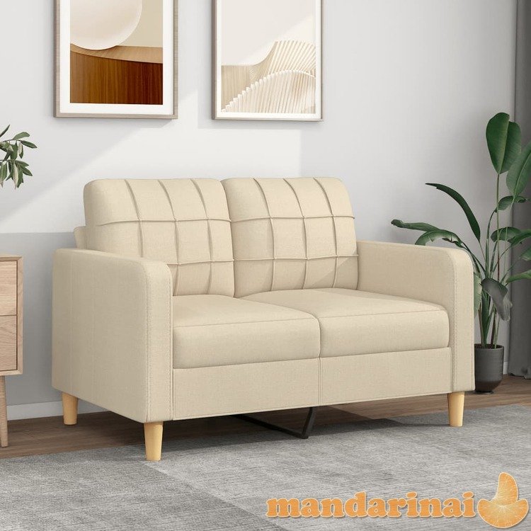 Dvivietė sofa, kreminės spalvos, 120cm, audinys