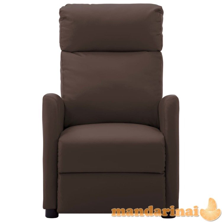 Elektrinis masažinis krėslas, rudos spalvos, dirbtinė oda