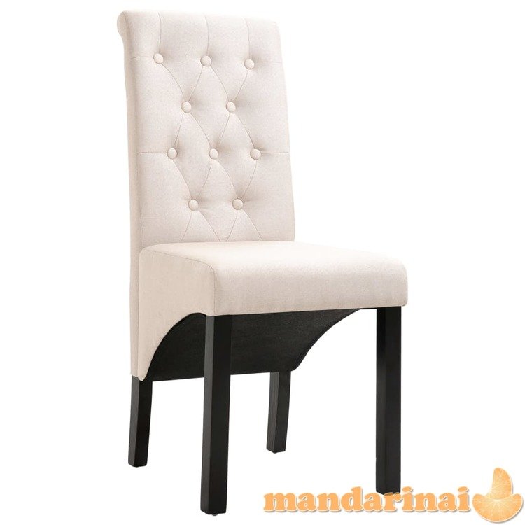 Valgomojo kėdės, 6 vnt., kreminės spalvos, audinys